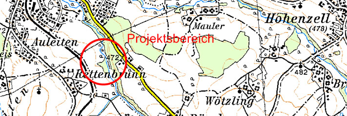 Geografische Karte Rückhaltebecken Rettenbrunn Geografische Karte Rückhaltebecken Rettenbrunn