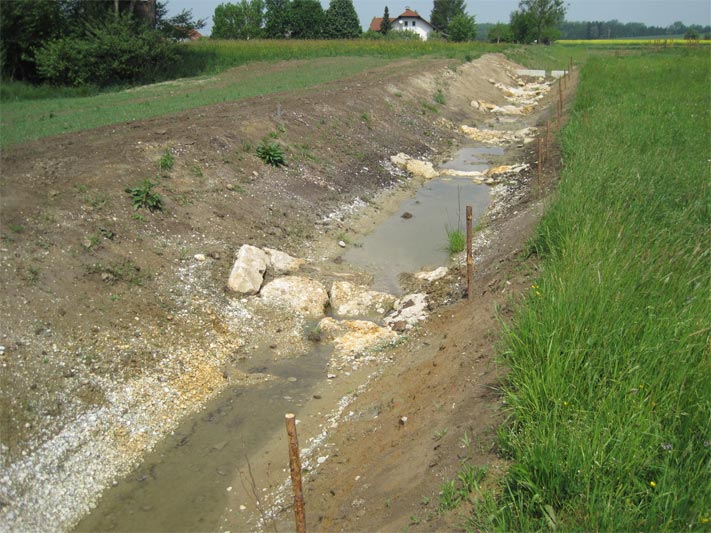 Abflussmulde Hochwasserrückhaltebecken Maierhof Süd