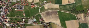 Luftbild nach Renaturierung - Hochwasserschutz Etzelshoferbach